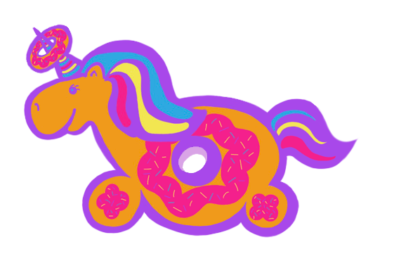 Donut shaped like a unicorn.